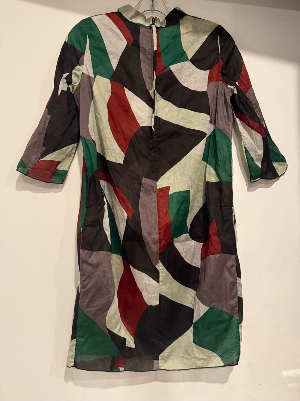 MARNI Abstract Colorblock Art Print Collared Shift Dress Drop Waist Sz EU38 US S - Picture 3 of 6